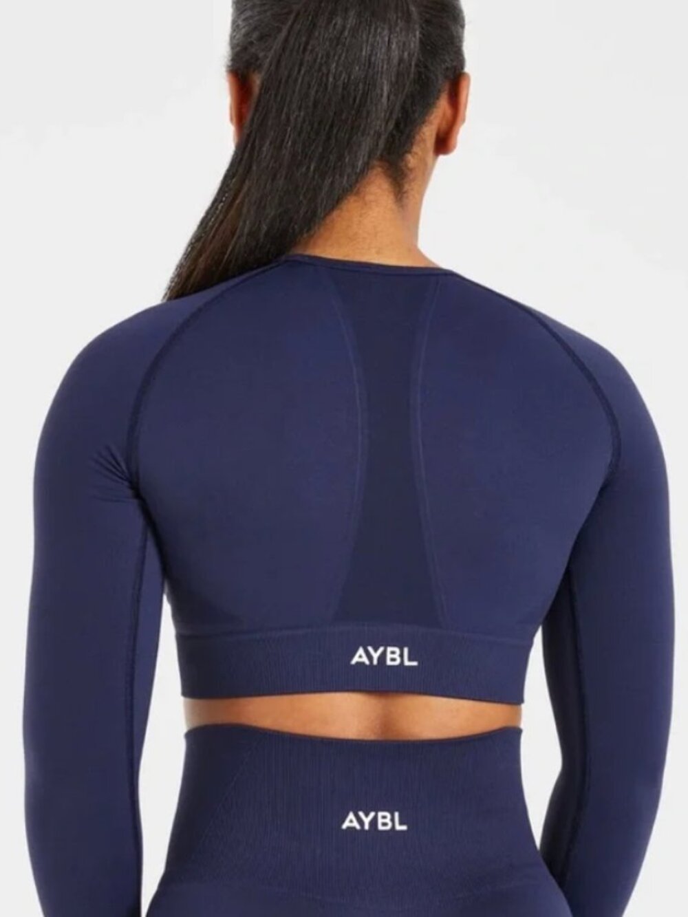 AYBL Empower Seamless Long Sleeve Crop Top - GREEN